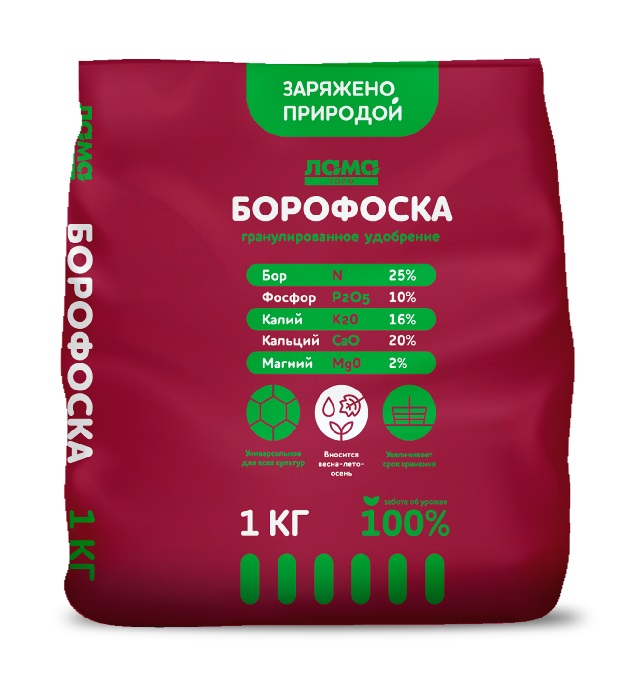 Удобрение сухое минеральное Борофоска «Наша дача» 1кг ЛамаТорф