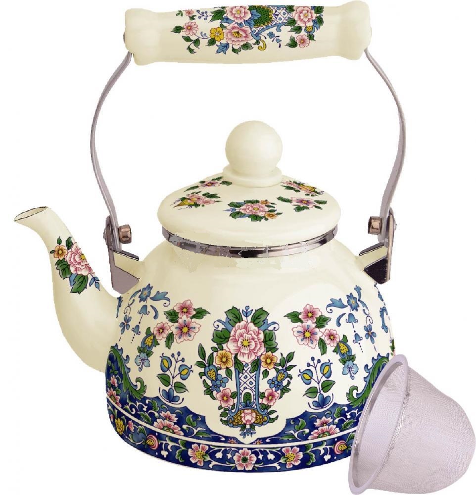 Чайник эмалированный 1,5л со свистком+фильтр KELLI KL-4468
