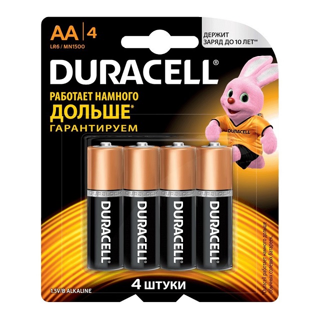 Батарейка Duracell LR06-4BL АА