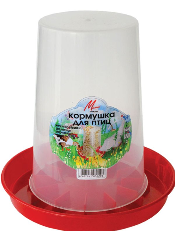 Кормушка для птиц пластмассовая 3л Милих Пластик