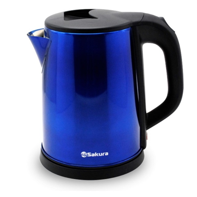 Чайник электрический металлический 2л SAKURA SA -2149BL синий+черный