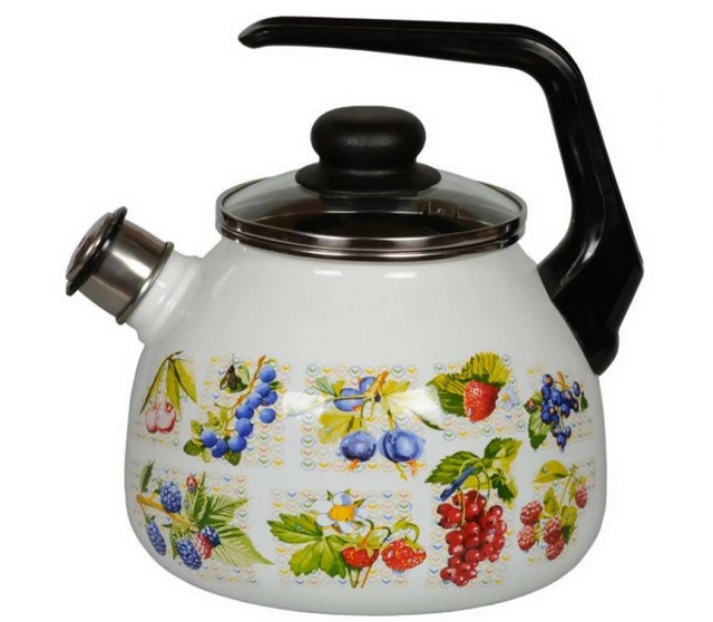 Чайник эмалированный 3,0л «Вкус лета» со свистком 4с209я