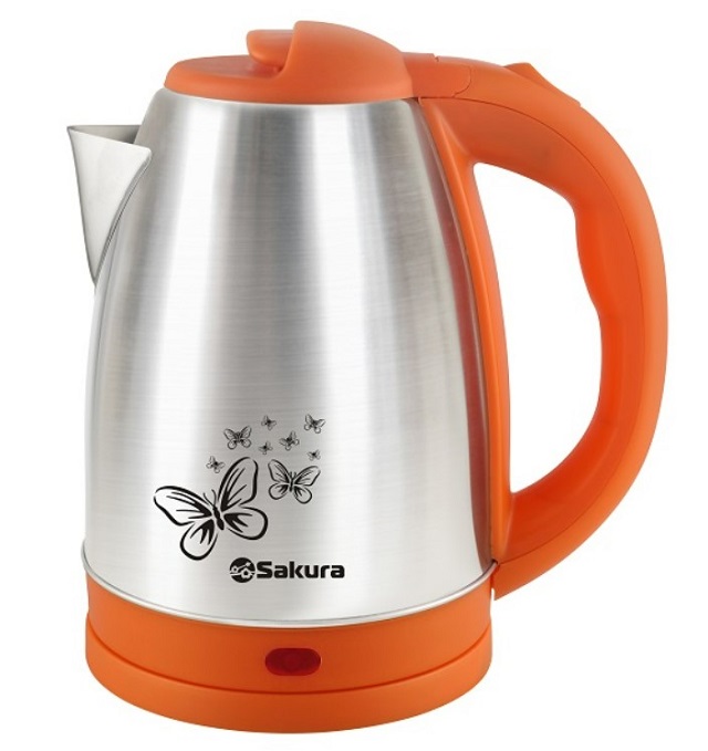 Чайник электрический металлический 1,8л SAKURA SA -2135AS оранжевый