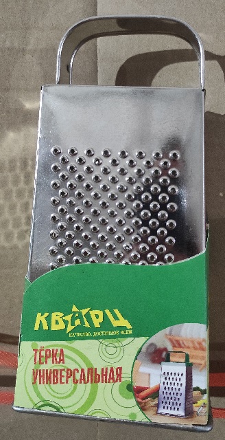 Терка 4 грани жестяная, металлическая ручка Кварц