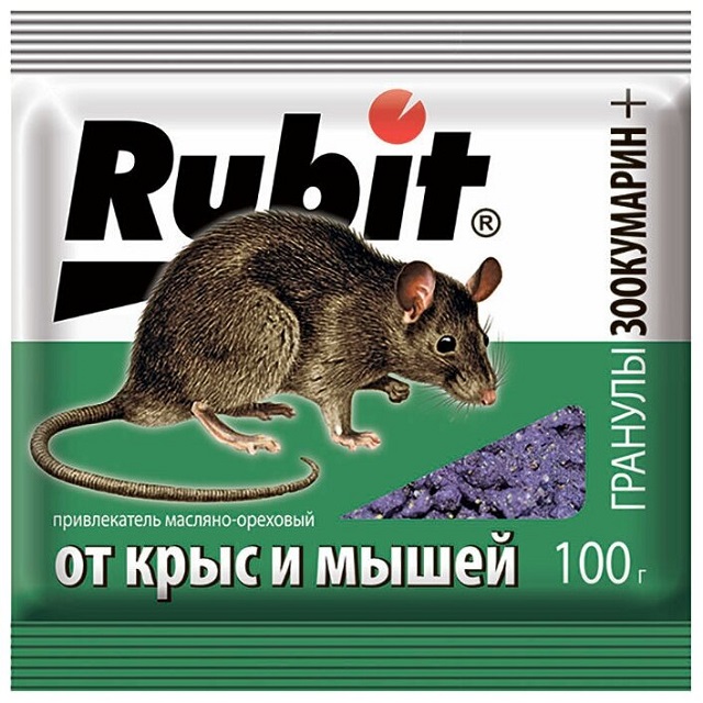 Гранулы от крыс и мышей орех Зоокумарин+ 100гр Rubit