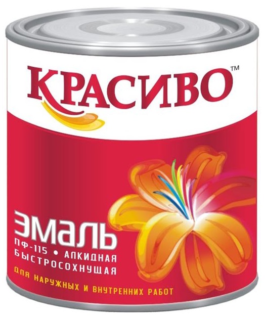Эмаль ПФ-115 серая 0,8кг «Красиво»