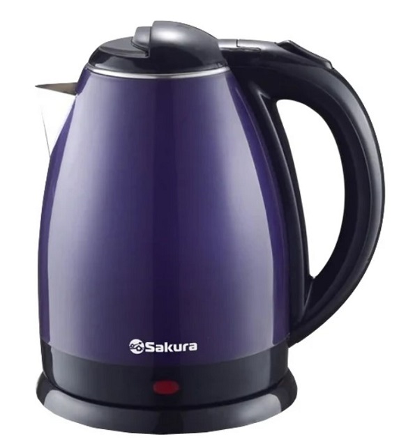 Чайник электрический металлический 1,8л SAKURA  SA -2138ВР фиолетовый +черно дно