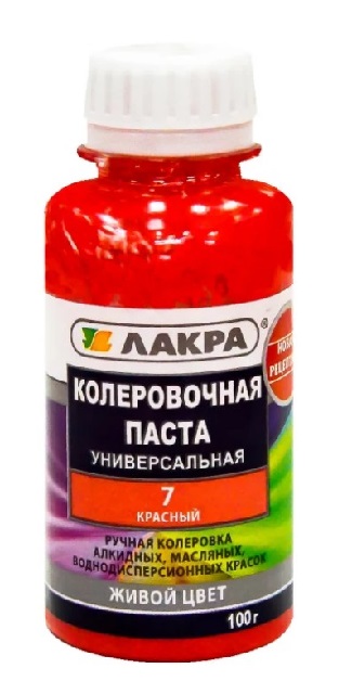 Паста колерная красный №7 100мл Лакра