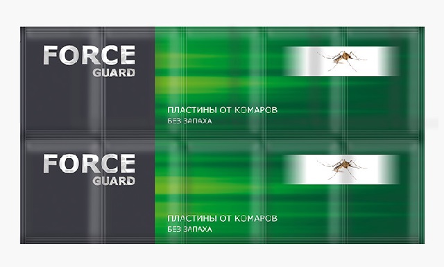 Пластины от комаров без запаха зеленые FORCE (уп.10шт)
