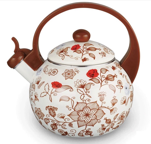 Чайник эмалированный 2,5л со свистком KELLI KL-4453