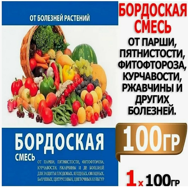 Бордоская смесь от парши, пятнистости, курчавости 100гр Рейхард