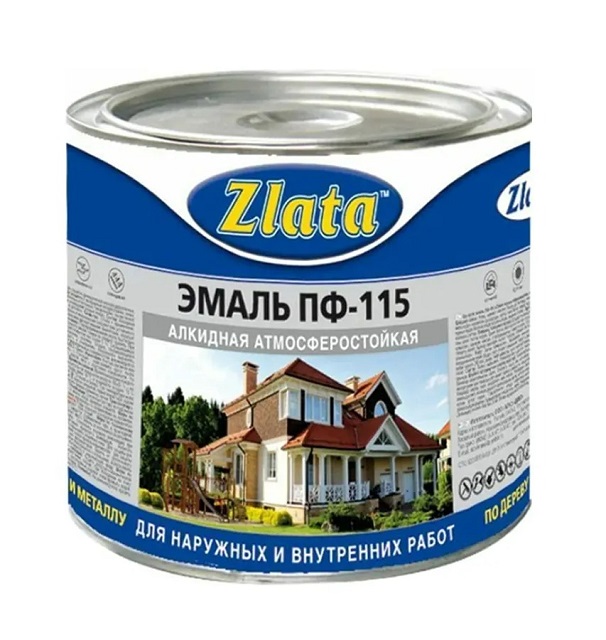 Эмаль ПФ-115 белая 0,8кг «Zlata» ГОСТ