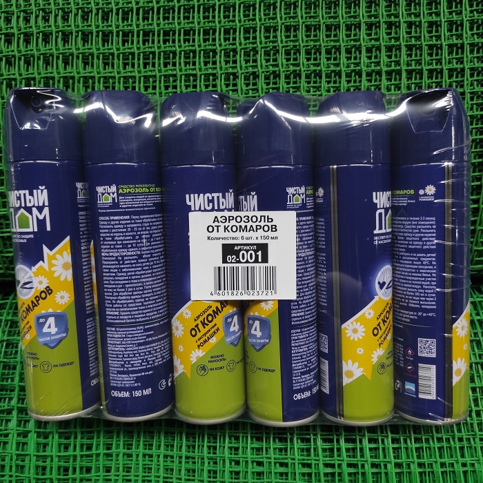 Аэрозоль от комаров Чистый Дом 150мл  02-001 Техноэкспорт